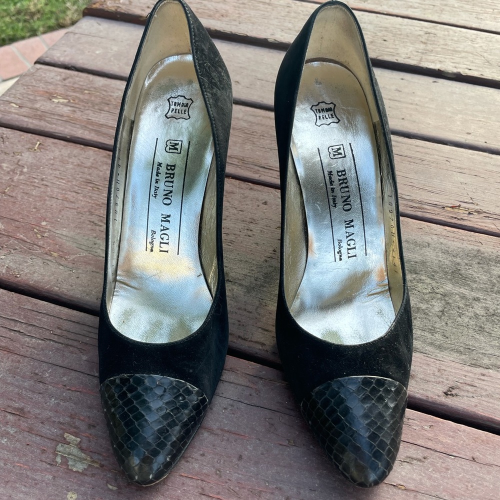 Bruno Magli black suede pumps